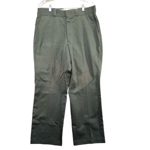 Big Mac Men's Flat Front Straight Leg Chino Pants Green 36x29 Workwear